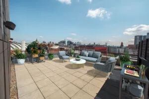 Property Photography Manchester. Roof Terrace with CGI Render of Furnishings.